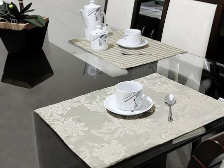 Jogo americano 2 pçs caqui flor